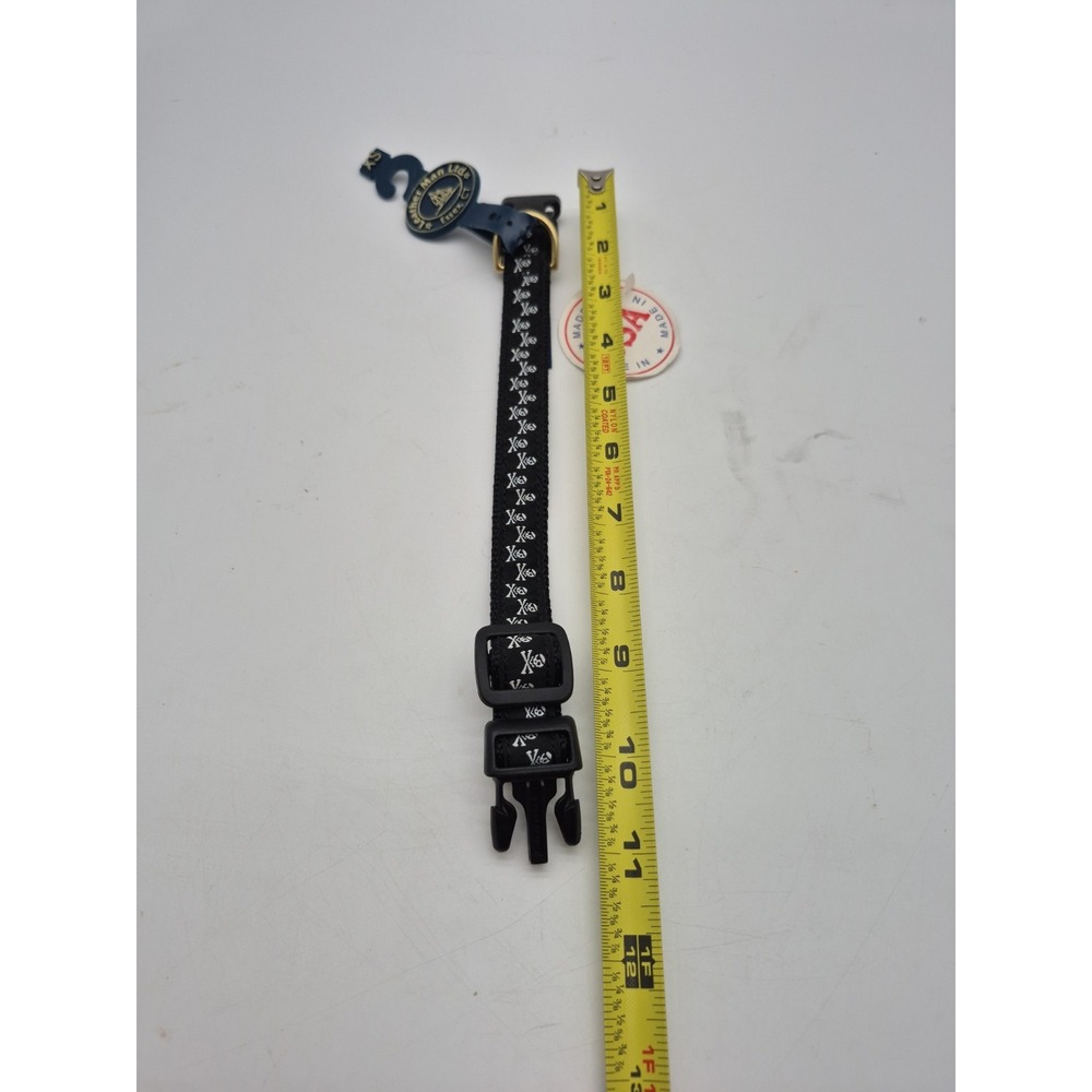 Leather Man Ltd. Essex, CT Canvas Pet Dog Collar USA Made Skull & Cross bones - Picture 7 of 7
